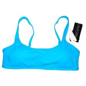 California Waves Juniors' Bralette Bikini Top, Sweet Turquoise medium